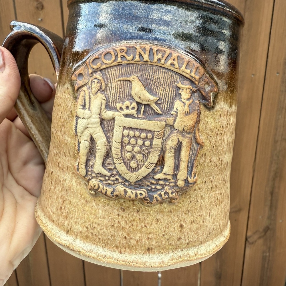 vintage studio pottery mug‎ from Cornwall, England